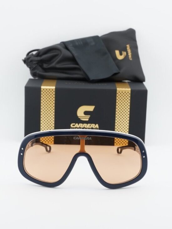 Carrera FLAGLAB 17 0DTY W7 Shield Sunglasses - Blue/Ruthenium / Brown main image 5